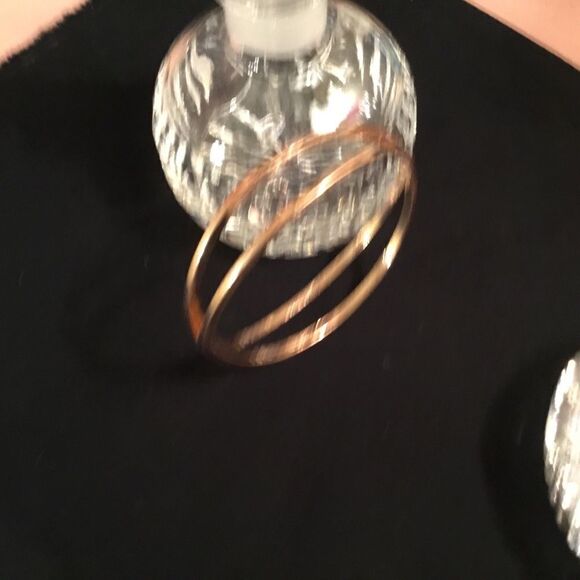 Rose Gold Tone Intersecting Bangle Bracelet - Picture 4 of 6